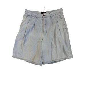 Cambridge Classics Vintage Men's 30 Pleated Light Wash Pleated Shorts Y2K 90's
